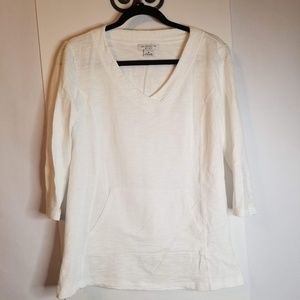❤ Liz Claiborne Weekend White Shirt Sz M v Neck